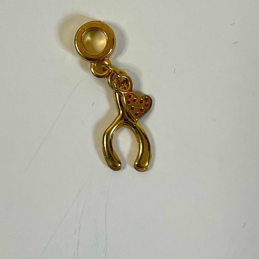 Rhodium plated Horseshoe & heart fashion charm